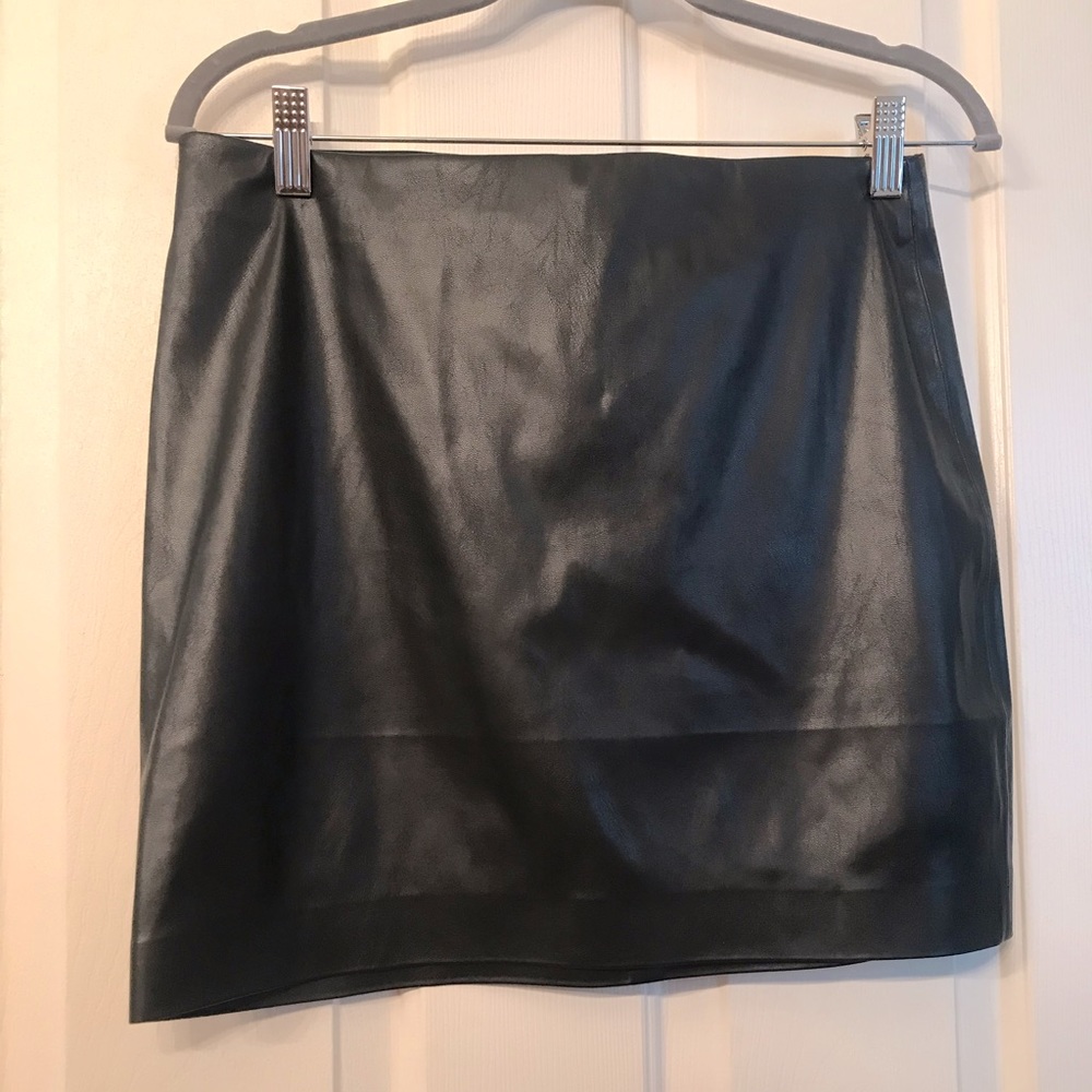 Form Fitting Mini Pleather Skirt